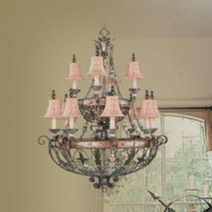 Livex Lighting 8848-64 Pomplano Chandelier in Palacial Bronze with Gilded Accents 